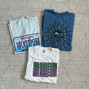 Lot of 3 Vintage 1990s 2000s Volkssport Volkswagen VW Car Graphic Shirts